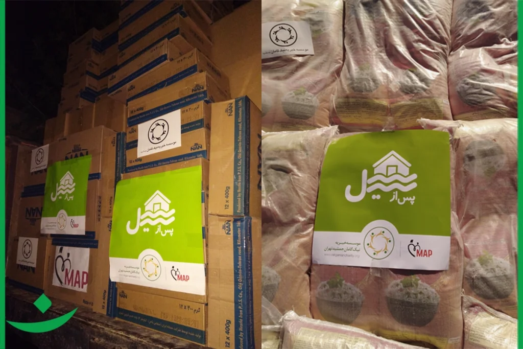 تهیه بسته های غذایی در بحران سیل